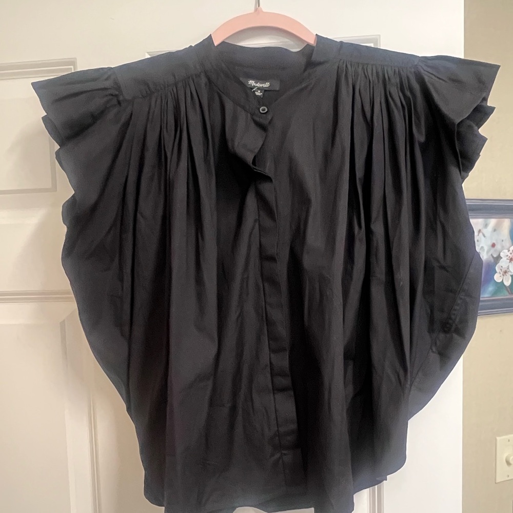 Madewell Charcoal Button-Up Blouse